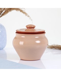 Горшочек для запекания, 600 мл, бежевый Вятская керамика