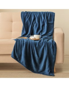 Плед «», 150×200 см, корал-флис, тёмно-синий Этель