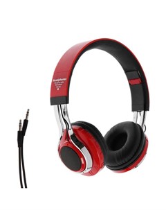 Наушники беспроводные, накладные, Luazon RX-1, Bluetooth 4.2, с микрофоном, с подсветкой LED, microSD, FM, 250 мАч, красные Luazon home