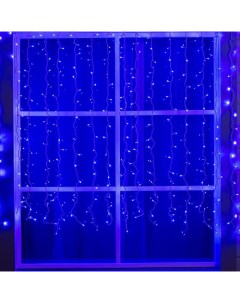 Гирлянда «Занавес» 2×1.5 м, IP44, УМС, белая нить, 360 LED, свечение синее, 220 В Luazon lighting