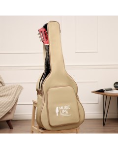 Чехол для гитары, премиум, бежевый, 105×44×14 см Music life