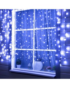 Гирлянда «Занавес» 2×1.5 м, IP44, УМС, тёмная нить, 360 SMD-LED, свечение белое, 220 В Luazon lighting