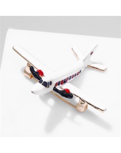 Брошь «Самолёт» лайнер, цветная в золоте Qf