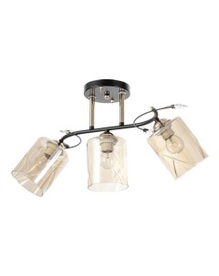 Люстра потолочная «Артемис», 3хЕ27, 40 Вт, черно-золотой, 52×20×27 см Bayerlux