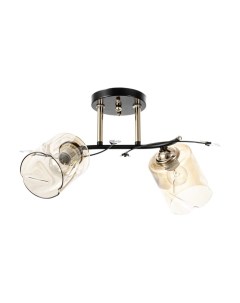 Люстра потолочная «Артемис», 2хЕ27, 40 Вт, черно-золотой, 46×20×27 см Bayerlux