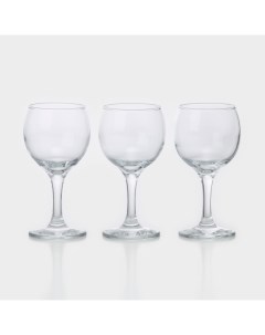 Бокалы для вина Bistro, 220 мл, набор 3 шт., стекло, прозрачные Pasabahce