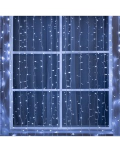 Гирлянда «Занавес» 2 × 6 м, IP44, УМС, белая нить, 1440 LED, свечение белое, 220 В Luazon lighting