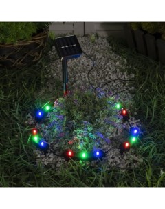 Садовый светильник «Обруч», уличный, на солнечной батарее, 15 LED, свечение мульти Luazon lighting