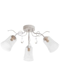 Люстра «Глория», 3xE14, 40 Вт, белый с золотой патиной, 61.5×61.5×27 см Bayerlux