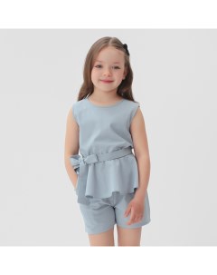 Комплект для девочки (майка и шорты), размер 30 (98-104 см), голубой Kaftan
