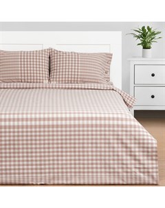 Постельное бельё евро «» Beige cage, жатый хлопок Этель