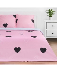 Постельное бельё евро «» Pink heart, поплин Этель