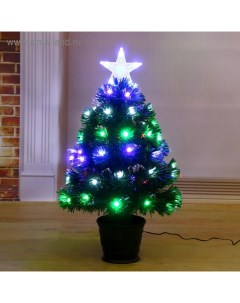 Искусственная ёлка с гирляндой Led настольная «. Свечение», 60 см, d нижнего яруса 35 см, 55 ПВХ веток отгибаются Зимнее волшебство