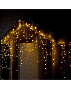 Гирлянда «Бахрома» 3×0.9 м, IP44, УМС, прозрачная нить, 232 LED, свечение тёплое белое, 220 В Luazon lighting