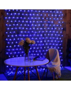 Гирлянда «Сеть» 2×3 м, IP44, УМС, прозрачная нить, 384 LED, свечение синее, 220 В Luazon lighting