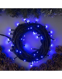 Гирлянда «Нить» 10 м, IP44, УМС, тёмная нить, 72 SMD-LED, свечение синее, 220 В Luazon lighting