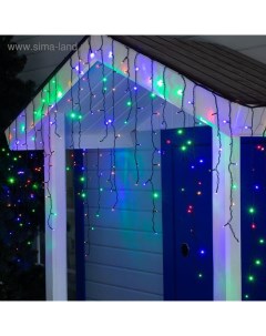 Гирлянда «Бахрома» 3×0.9 м, IP44, УМС, тёмная нить, 232 LED, свечение мульти, 220 В Luazon lighting