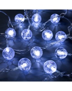 Гирлянда «Нить» 5 м с насадками «Футбольный мяч», IP20, прозрачная нить, 20 LED, свечение белое, 8 режимов, 220 В Luazon lighting