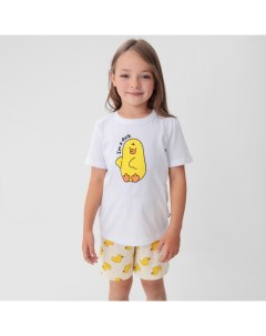 Пижама детская (футболка и шорты) Duck, размер 32 (110-116 см) Kaftan