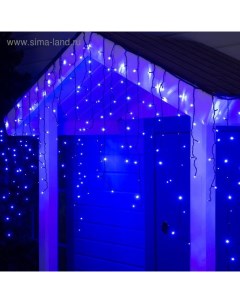 Гирлянда «Бахрома» 3×0.9 м, IP44, УМС, тёмная нить, 232 LED, свечение синее, 220 В Luazon lighting