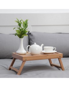 Столик - поднос для завтрака со складными ножками, 37.5×25 см, дерево бук Доляна