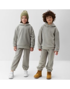 Костюм флисовый (худи и брюки) детский : Fleece Soft, графит, рост 116 см Minaku