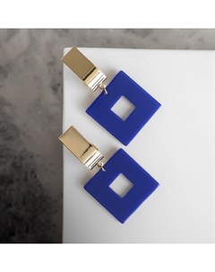 Серьги ассорти «Азелия» квадрат, цвет синий в золоте Qf