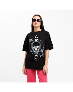 Футболка женская Skull, размер 48-50, чёрная Mist