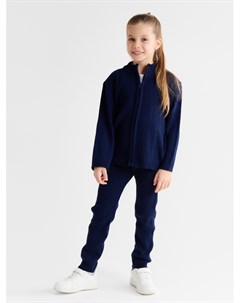 Костюм детский вязаный (кофта и брюки), цвет тёмно-синий, рост 128 см Minaku
