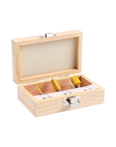 Набор фрез по дереву, деревянный ящик, хвостовик 8 мм, 3 шт. Tundra