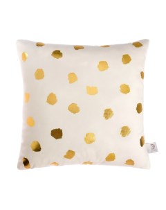 Подушка декоративная «. Горошек белая», 40×40 см, велюр Этель