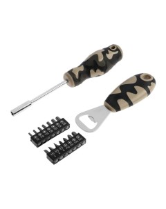 Набор инструментов «23 ФЕВРАЛЯ», открывашка, отвертка с битами, 16 предметов Tundra