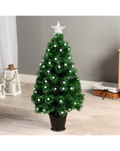 Искусственная ёлка с гирляндой Led настольная «. Огонёк», 90 см, d нижнего яруса 50 см, 79 ПВХ веток отгибаются Зимнее волшебство