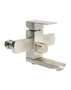 Смеситель для ванны ZEIN, квадрат, короткий излив, с душевым набором, нержавеющая сталь, сатин Zein