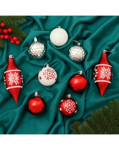 Ёлочные игрушки «Снежинки ассорти», новогодние, набор 16 шт., d=5.5 см, сосулька 13.5 см, МИКС Зимнее волшебство
