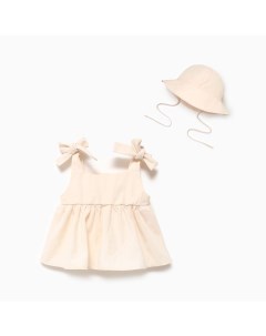 Комплект: платье и панамка «», рост 74-80, молочный Крошка я