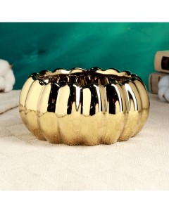 Кашпо - бонсайница для кактусов и суккулентов «Клео», 17×17×8 см, керамика, золотистое Take it easy