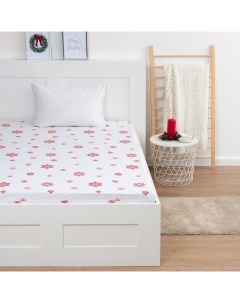 Простыня на резинке 2-спальная «. Новогоднее волшебство», 180×200+25 см, бязь Этель