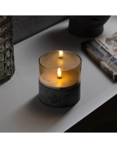 Светодиодная свеча золотистая, 10 × 10 × 10 см, пластик, стекло, батарейки ААх2 (не в комплекте), свечение тёплое белое Luazon lighting