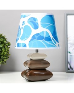 Настольная лампа с абажуром «Морская волна», Е14, 15 Вт, 20×20×28 см Risalux