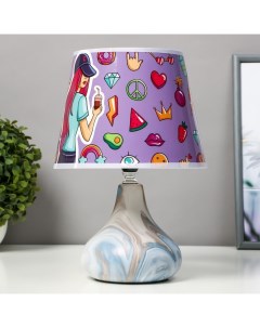 Настольная лампа с абажуром «Коктейль», Е14, 15 Вт, 20×20×28 см Risalux