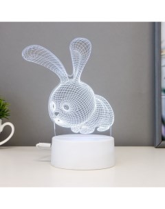 Светильник сенсорный «Кролик» LED 7 цветов USB/от батареек белый Risalux