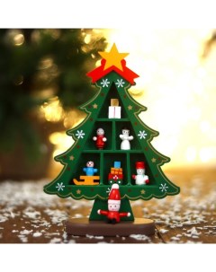 Сувенир «Ёлка с ячейками под подарки», 14.5×19.5 см, зелёная Лесная мастерская