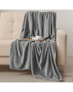 Плед «», 180×200 см, корал-флис, серый Этель