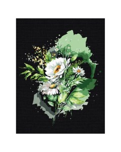 Картина по номерам «Цветы», с подрамником, 30×40 см, на чёрном холсте Три совы