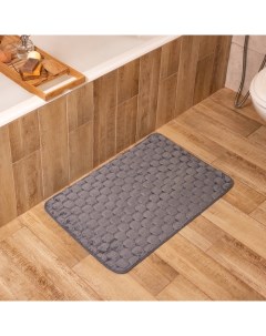 Коврик для ванной «. Ромбы», 50×80 см, светло-серый Этель