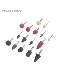 Набор шарошек абразивных, диаметр хвостовика 3 и 6 мм, 16 шт. Tundra