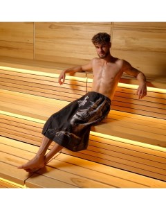 Полотенце килт вафельное мужское для бани «Лев», 80×150 см, хлопок 100 % Этель