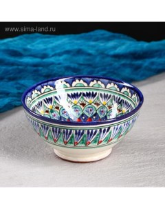 Коса Риштанская Керамика, 500 мл, d=15 см, керамика, синяя Шафран