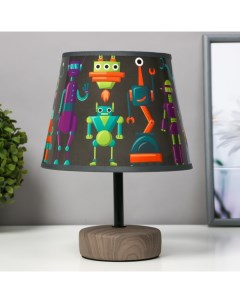 Настольная лампа с абажуром «Роботы», Е14, 15 Вт, 20×20×27 см Risalux
